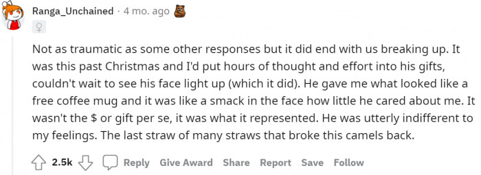 #2 Showing no effort in the relationship.