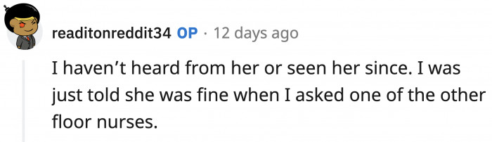 At least she was fine—embarrassed but fine.