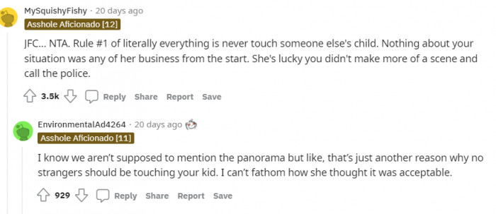 Rule #1 Never touch someone else's child.