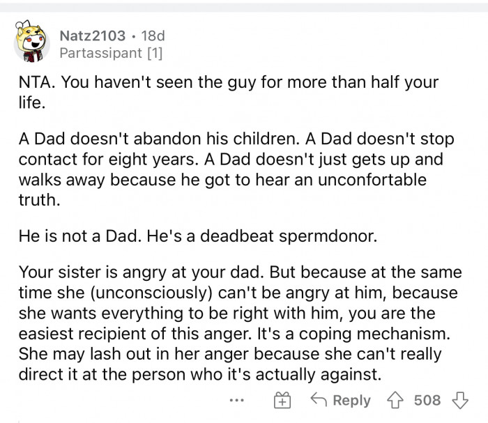 He's not a 'dad,' and he doesn't deserve that title.