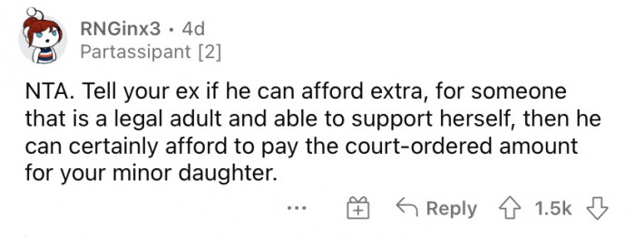 He can't pay for his 11-year-old, but can pay 