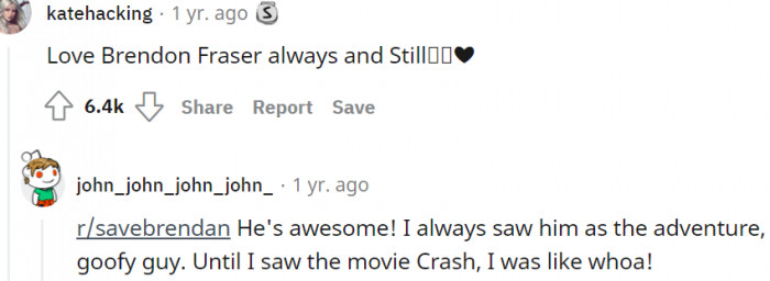 3. For the love of Brendan Fraser