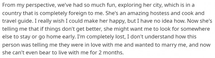 She Wanted Him to Leave...