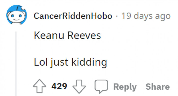 Another point for Keanu Reeves.