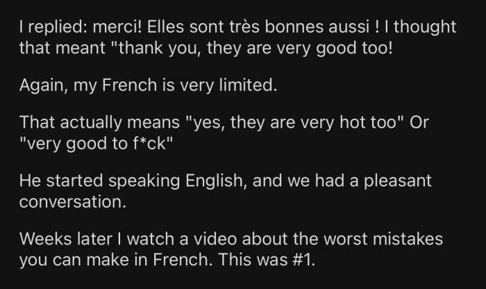 OP felt very embarrassed about what he said.