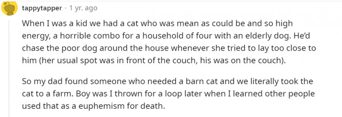 But it turns out that some people actually took their animals to a farm