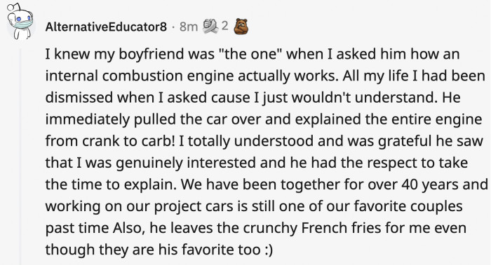 4. This good guy who didn't look down on his significant other and also shares his crispy fries
