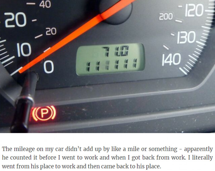 11. The mileage on my car.