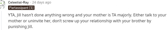 15. Either talk to your mother or uninvite her