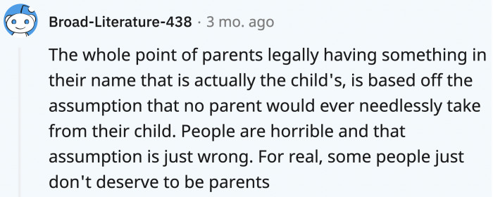 Some people are too selfish to be parents.