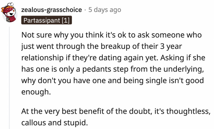 The commenter doth project too much methinks?