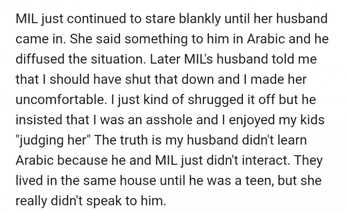 The Redditor's 9 and 11-year-old children put their grandmother on the hot seat, and their granddad wasn't happy about it.