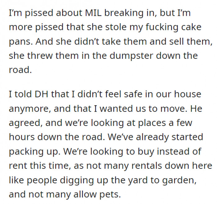 Who would feel safe with a crazy mother-in-law like that?