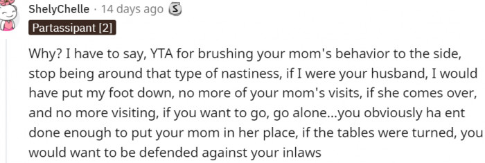 2. Why brush your mom's behavior to the side?