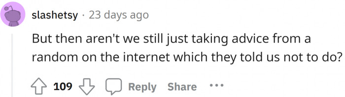 No, we are not giving advice here; we are just discussing what happened and learning a lesson from it.