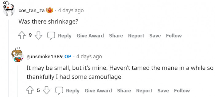 LOL. Well, lucky there was cover.