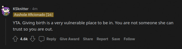 Giving birth is VULNERABLE.