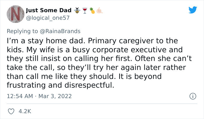 It is disrespectful when both parents are trying to care for their children in the best way possible.
