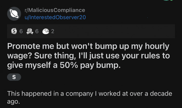 Here's the original Reddit post by Reddit user u/InterestedObserver20 on the r/MaliciousCompliance subReddit: