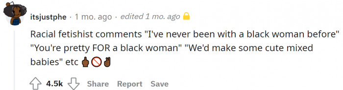 When they throw in racial fetish right at the early stages.