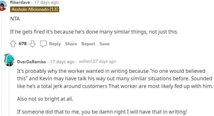 A total jerk among customers 