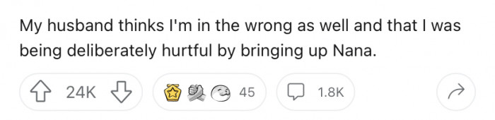 Our OP's husband and his parents were not impressed. So, the woman turned to the AITA subreddit for advice.