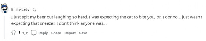 Nobody was expecting the sneeze. Many people had an alternate belief about where that story was going to go.