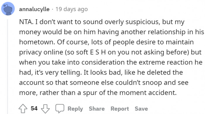 It looks like he has another relationship in his hometown.