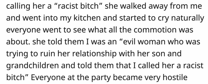 She started to cry, of course.