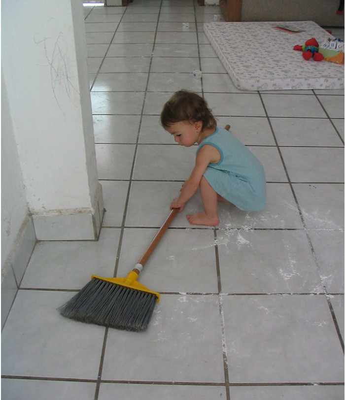 23. When the kids try to clean up the mess they made!