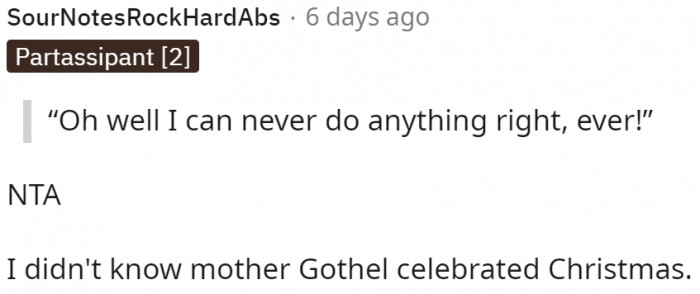 Highlighting a statement that's so Mother Gothel.