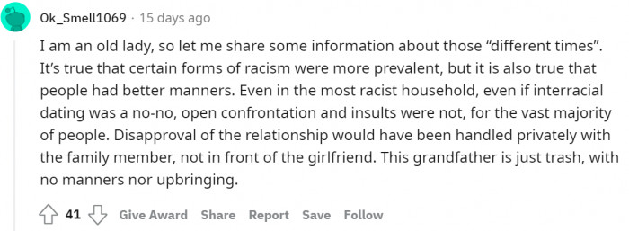 #12 People had better manners during those different times.