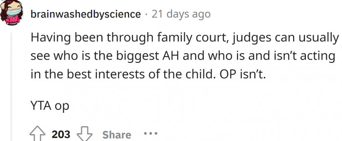 Judges can sense from far away which parent is going to be good for the child.