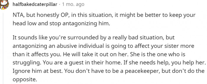 3. It might be better to keep your head low