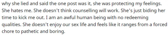 She doesn't enjoy our sex life