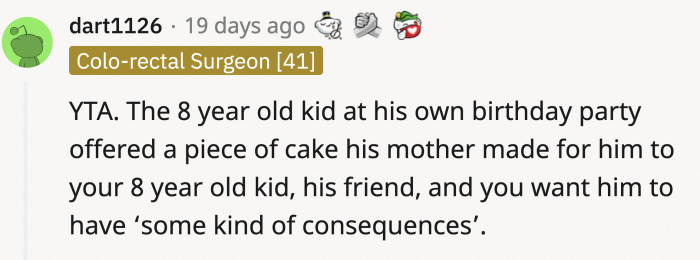The birthday boy just wanted to share his special cake with his best friend, and you made that sound like it's a bad thing.