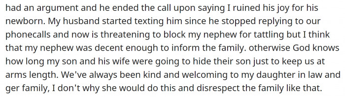 And an argument started