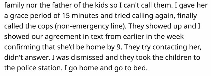 Finally, tired of getting the run-around, OP calls the cops' non-emergency line.