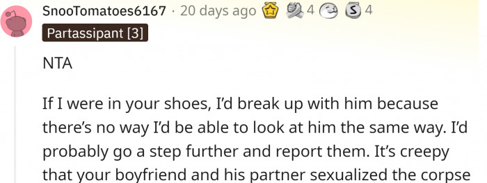 The Redditors weren't too kind when speaking about her BF