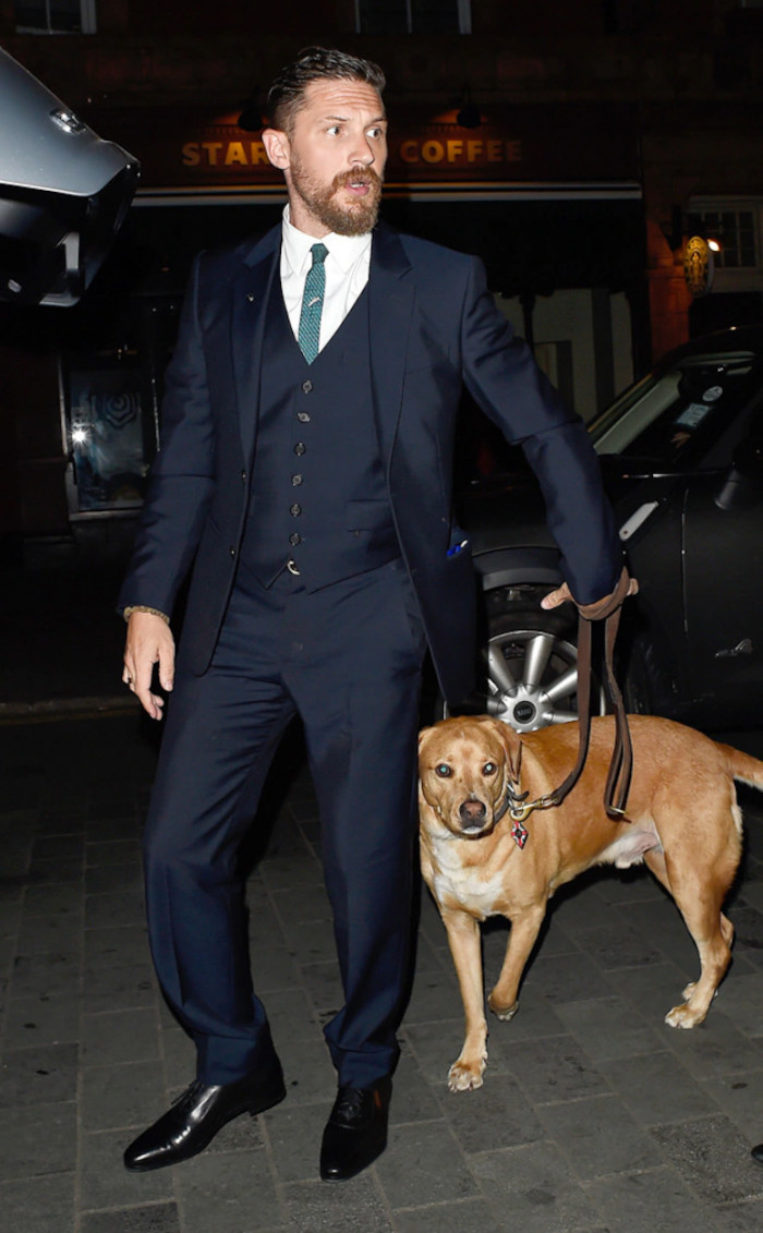 16. Tom Hardy and his adopted pooch, Woodstock