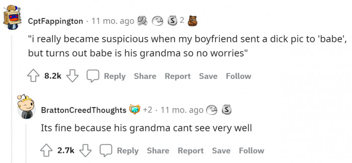 4. Grandma can't judge that well.