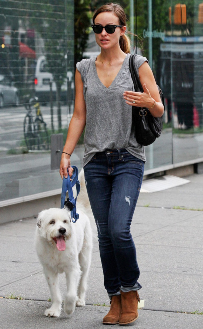 27. Olivia Wilde and her rescued dog, Paco