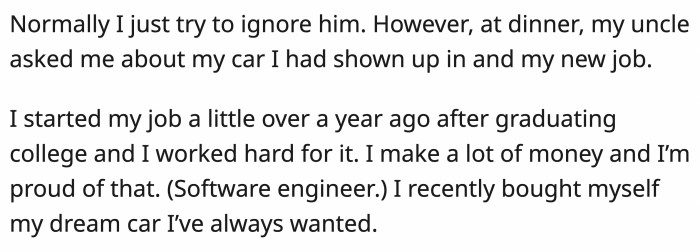 Good for you, OP; good for you