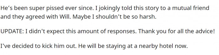 So, now Will is angry at OP