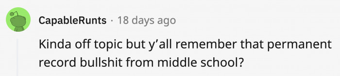 The way they made everyone scared straight by keeping their permanent record clean.