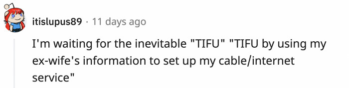 Who here is waiting for the ex-husband to post on another subreddit about how he got caught?