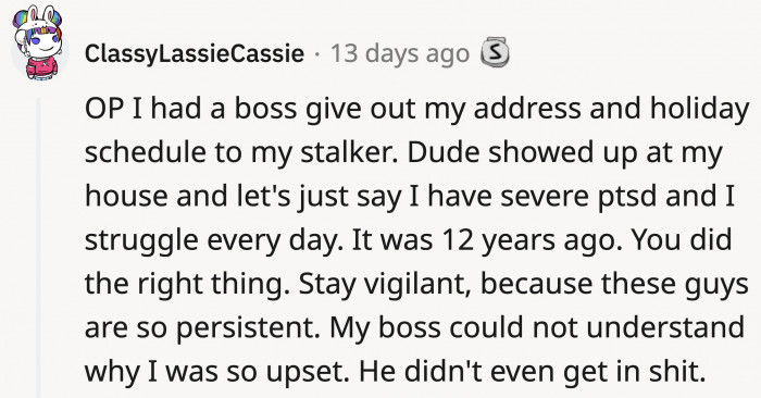 Redditors shared their own experiences to show how serious the situation OP was in