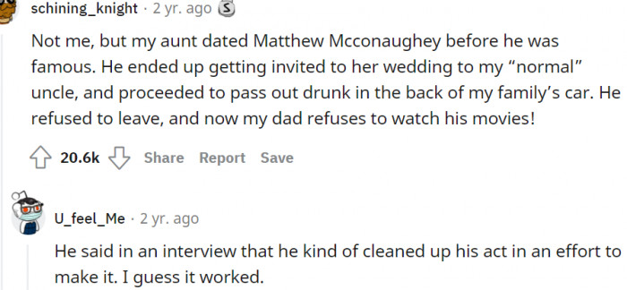 5. My aunt and Matthew McConaughey