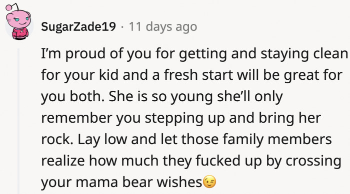 Talks of a having a fresh start for both OP and the daughter was suggested by a few