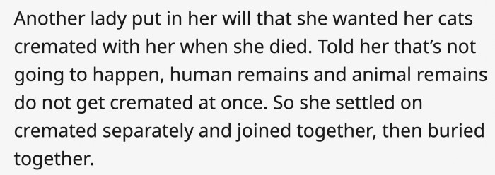 This request was discussed by Redditors, and the OP replied that they usually hope the family prevents the situation from happening